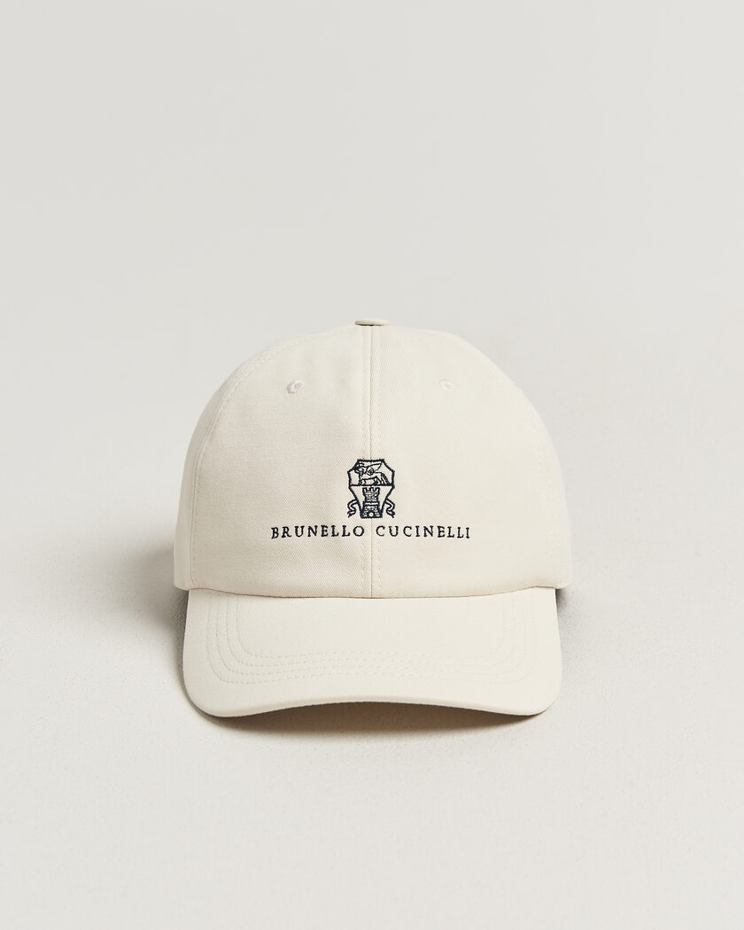 Brunello Cucinelli Twill Cotton Baseball Cap Off White – Weiß