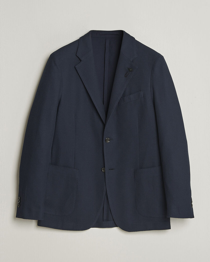 Lardini Loro Piana Jersey Piquet Cotton Blazer Navy – Blau