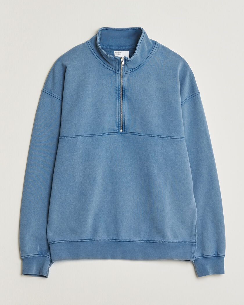Colorful Standard Classic Organic Half-Zip Faded Indigo – Blau