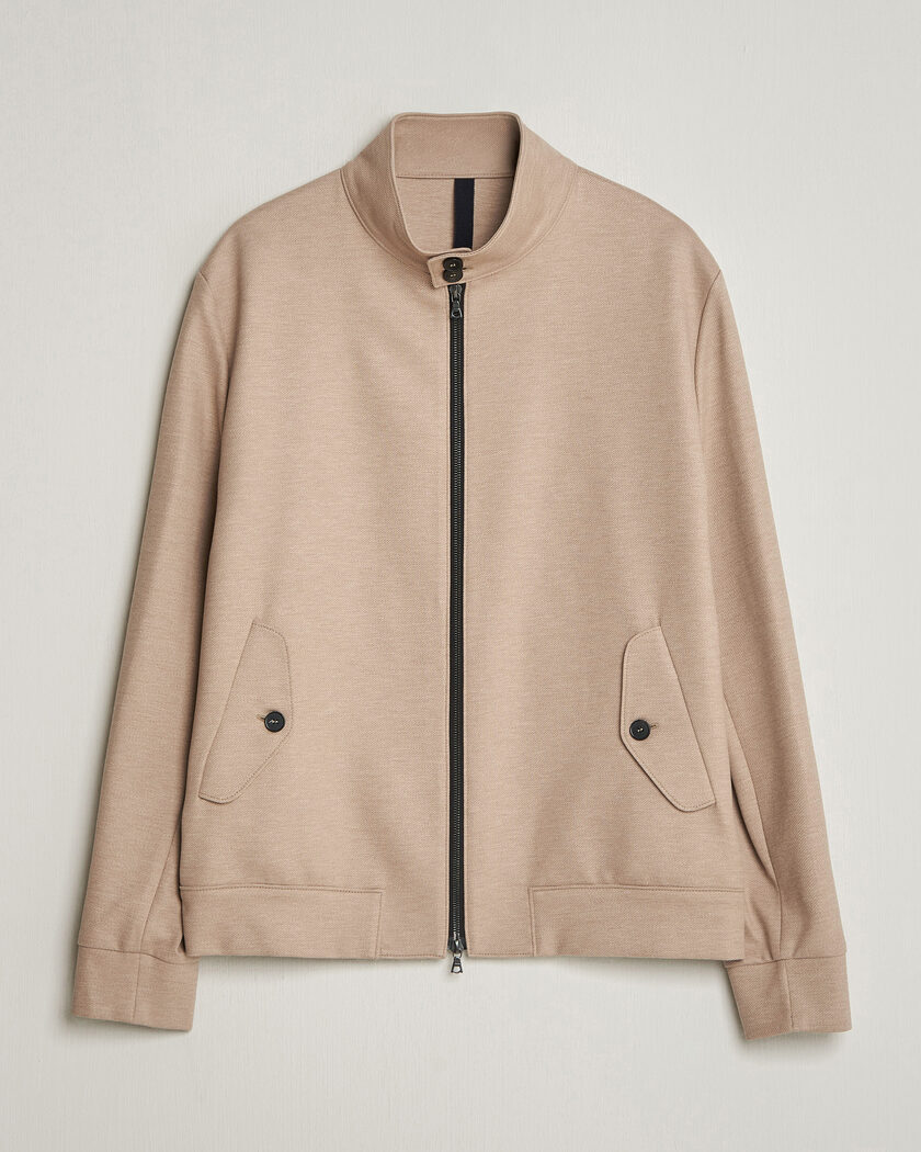 Harris Wharf London Loro Piana Cavalry Twill Harrington Jacket Oat – Beige