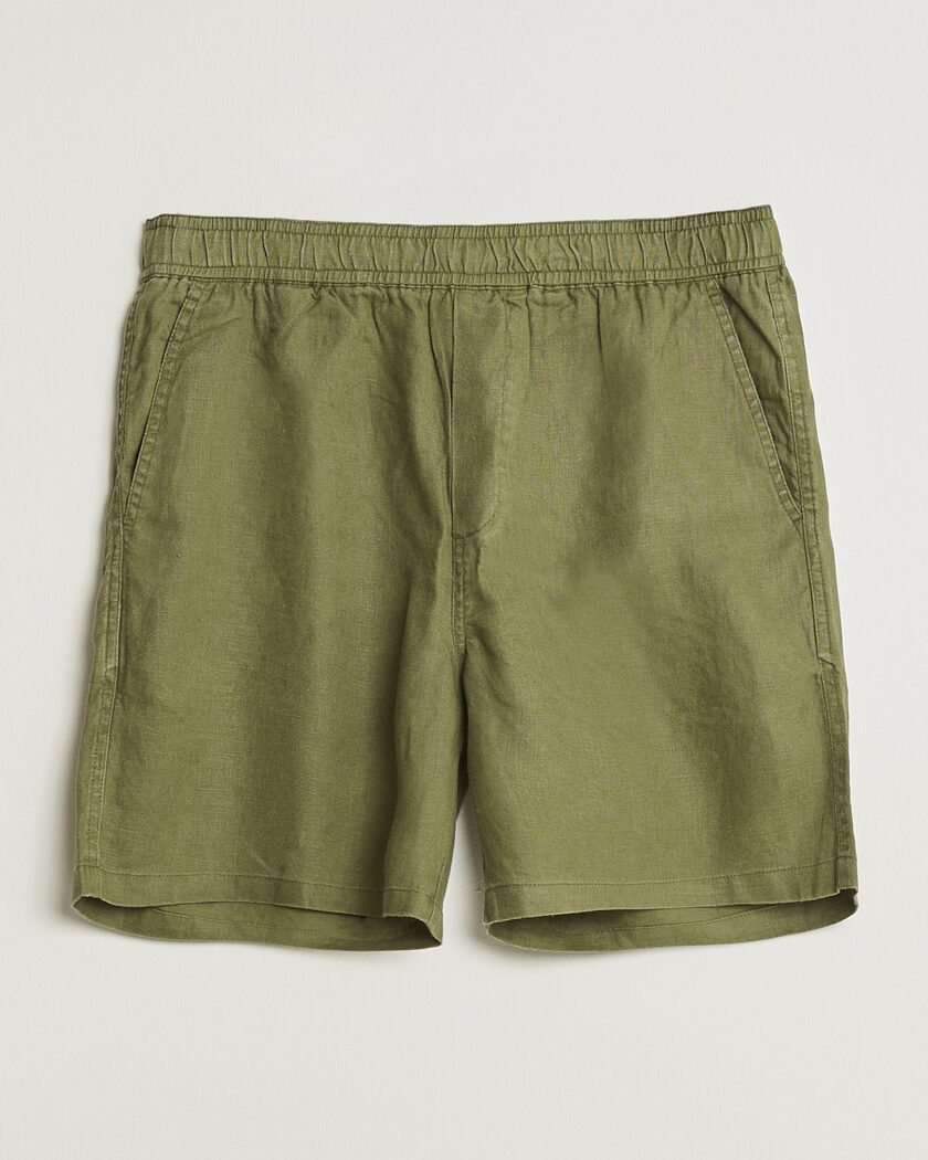 Samsøe Samsøe Jabari Linen Drawstring Shorts Burnt Olive – Grün