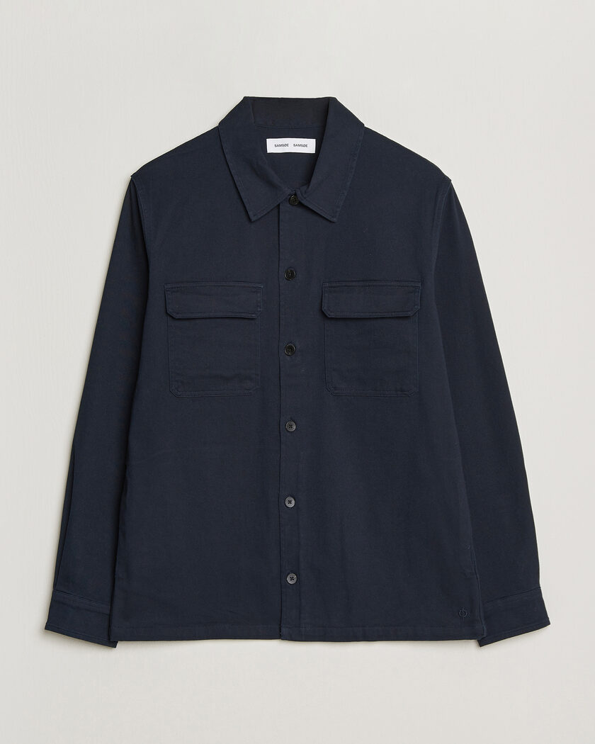 Samsøe Samsøe Taka Cotton Overshirt Salute Navy – Blau