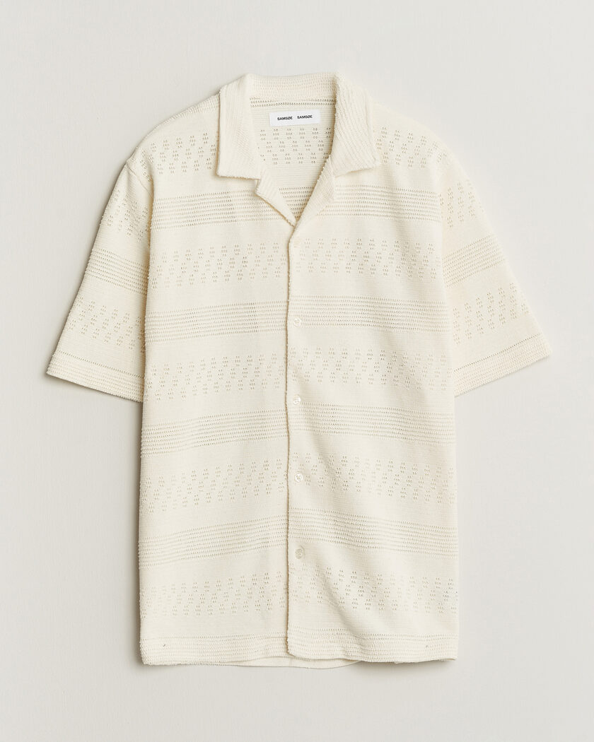 Samsøe Samsøe Martin Knitted Short Sleeve Shirt Clear Cream – Beige