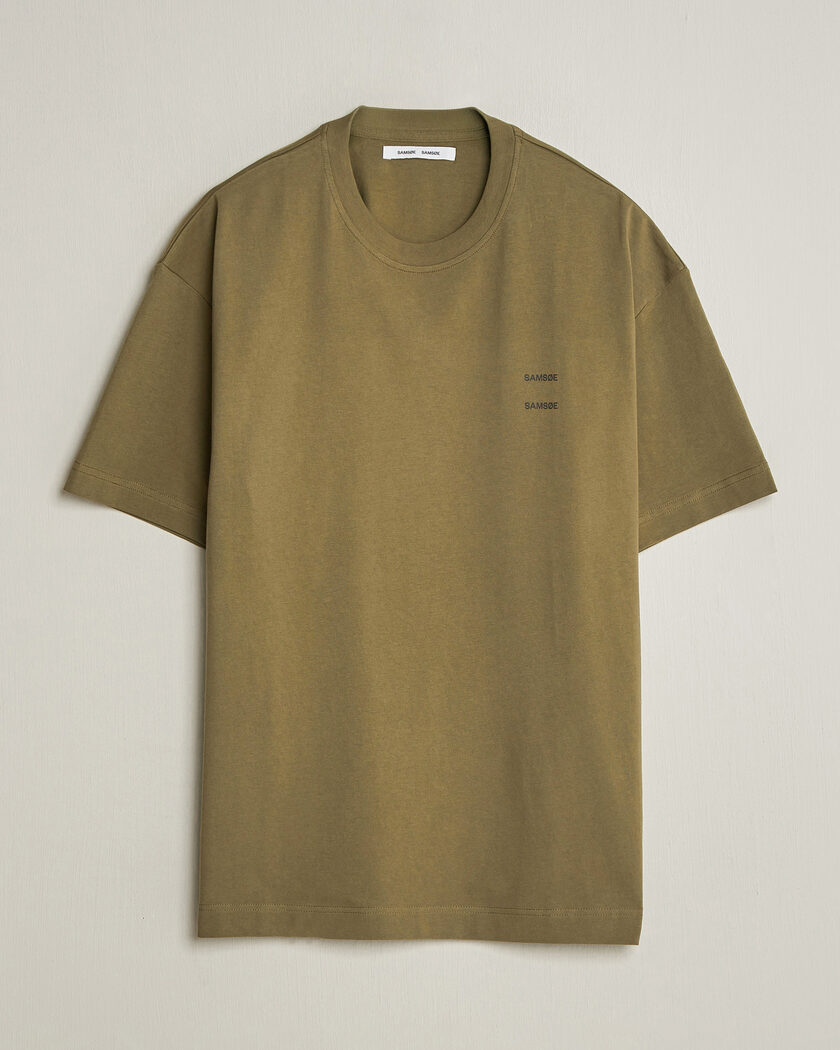 Samsøe Samsøe Joel Organic Cotton T-Shirt Burnt Olive – Grün