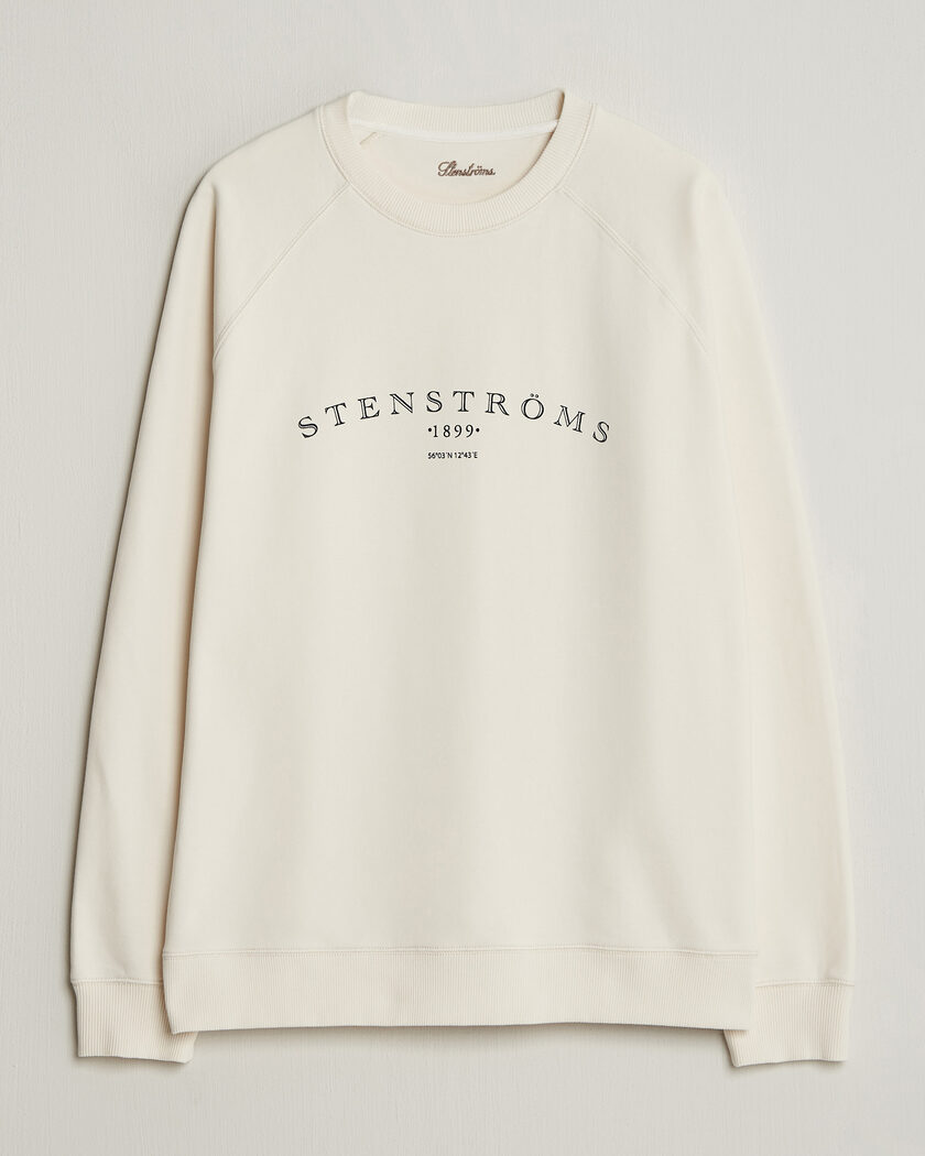 Stenströms Raglan Crew Logo Sweater White – Weiß