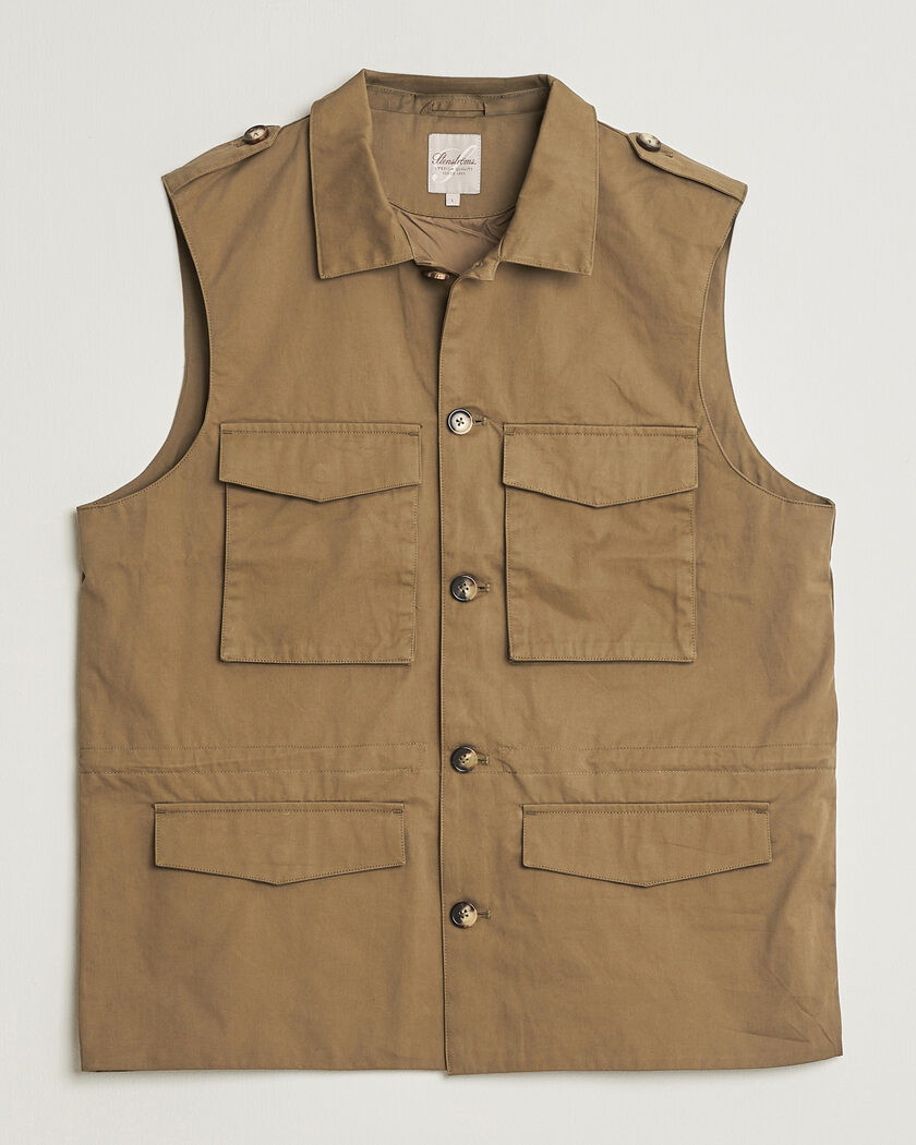 Stenströms Cotton  Twill Vest Olive – Grün