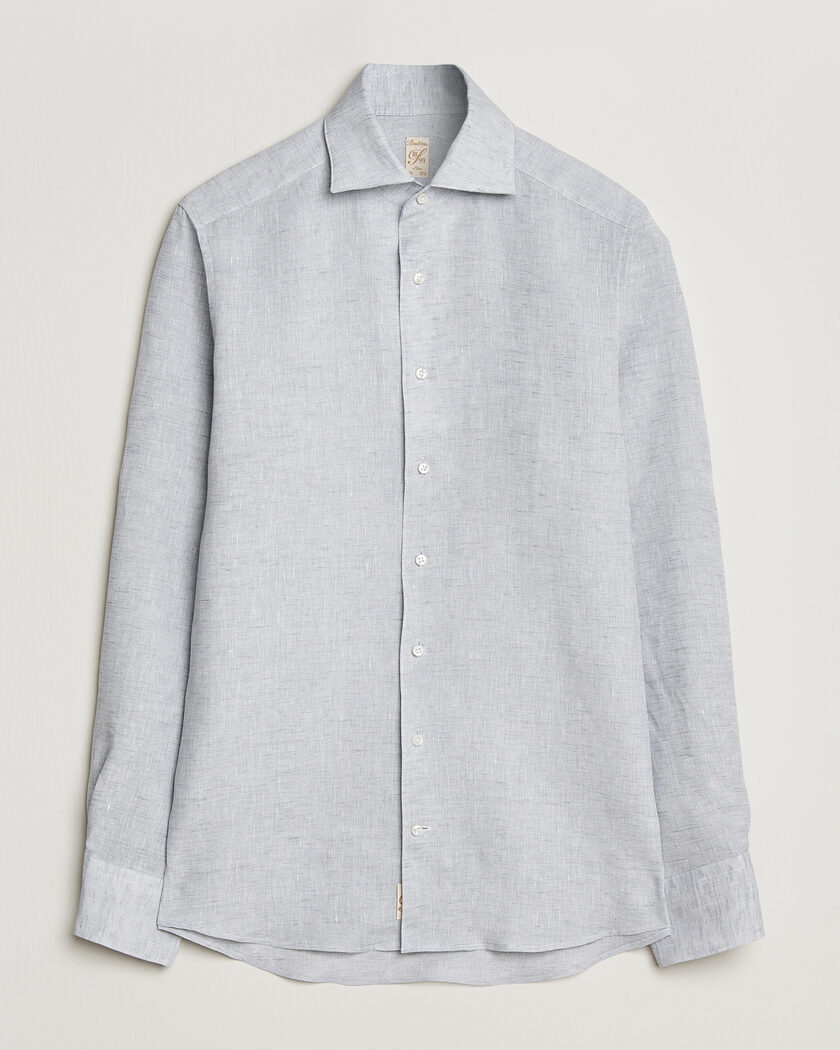 Stenströms 1899 Linen One Piece Collar Shirt Grey – Grau