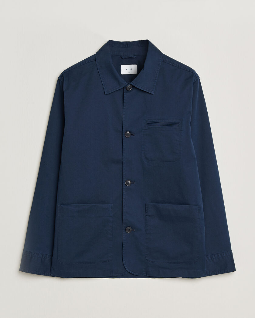  Eton Cotton Chore Jacket Navy Blue – Blau