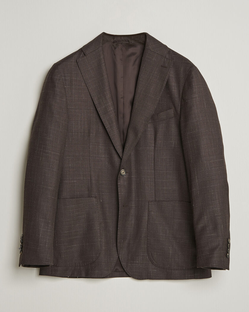 Eton Wool Silk Soft Blazer Dark Brown – Braun