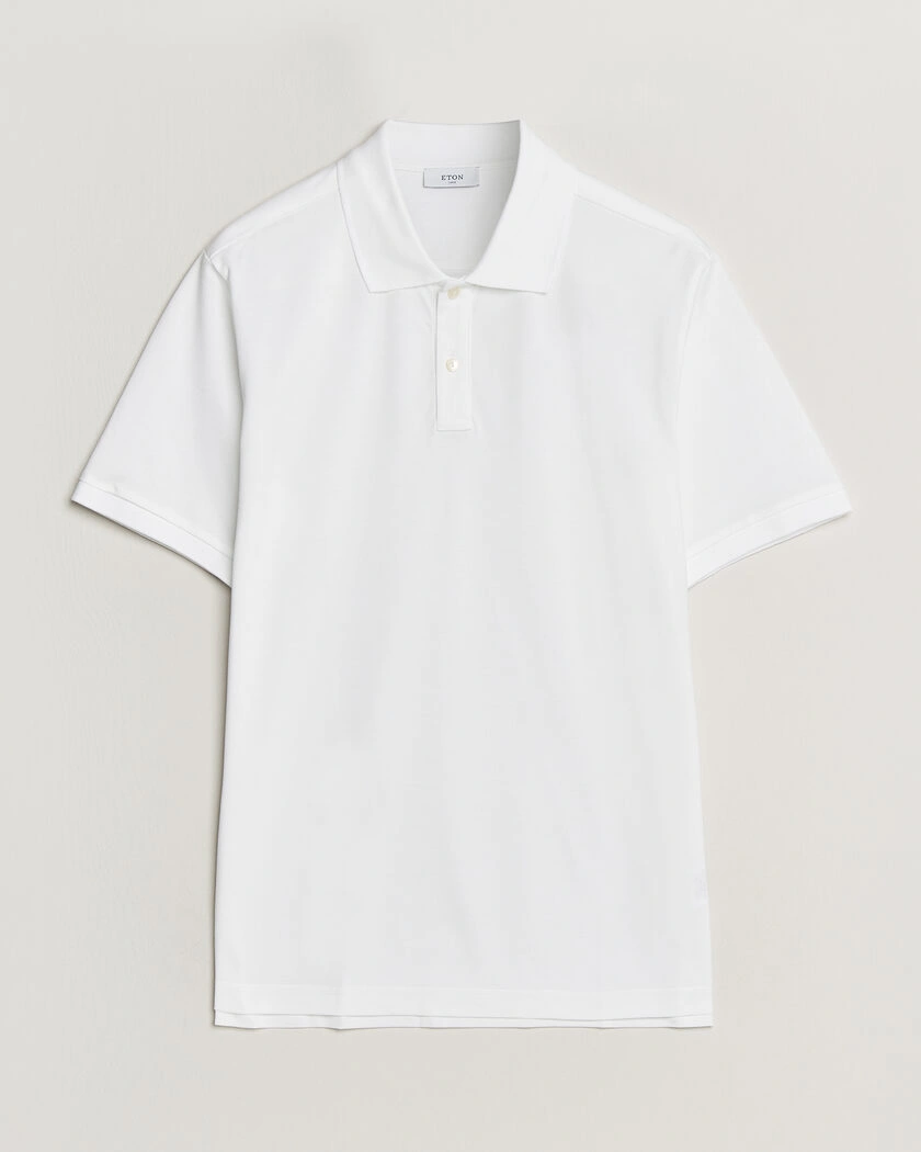 Eton Pima Pique Polo White – Weiß