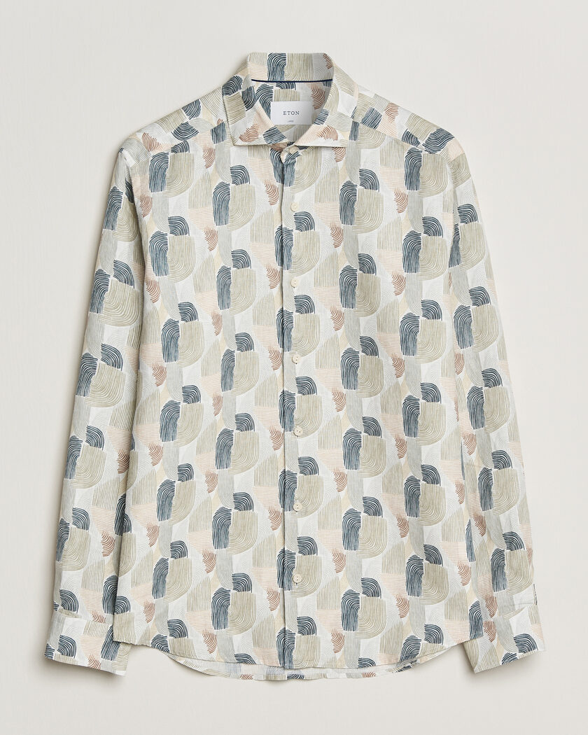 Eton Casual Fit Printed Linen Shirt Multi – Mehrfarbig