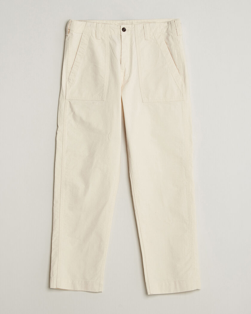 Drake's Twill Fatigue Trousers Ecru – Weiß
