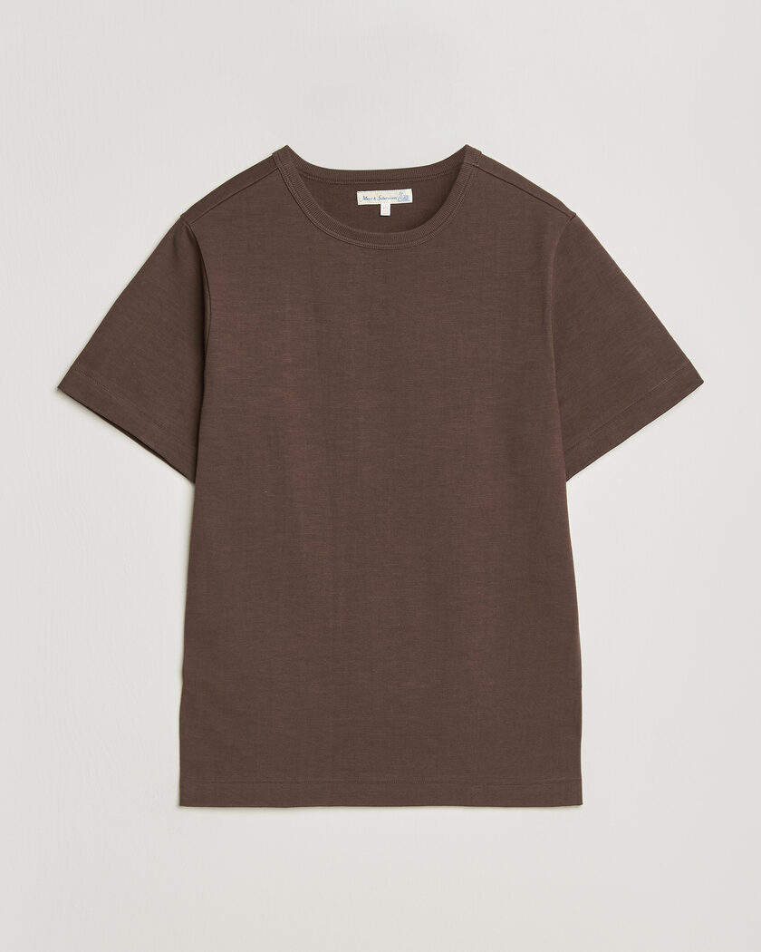 Merz b. Schwanen Relaxed Fit Loopwheeled Heavy T-Shirt Chocolate – Braun