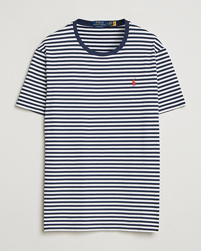 Polo Ralph Lauren Crew Neck Striped T-Shirt Newport Navy/White – Blau
