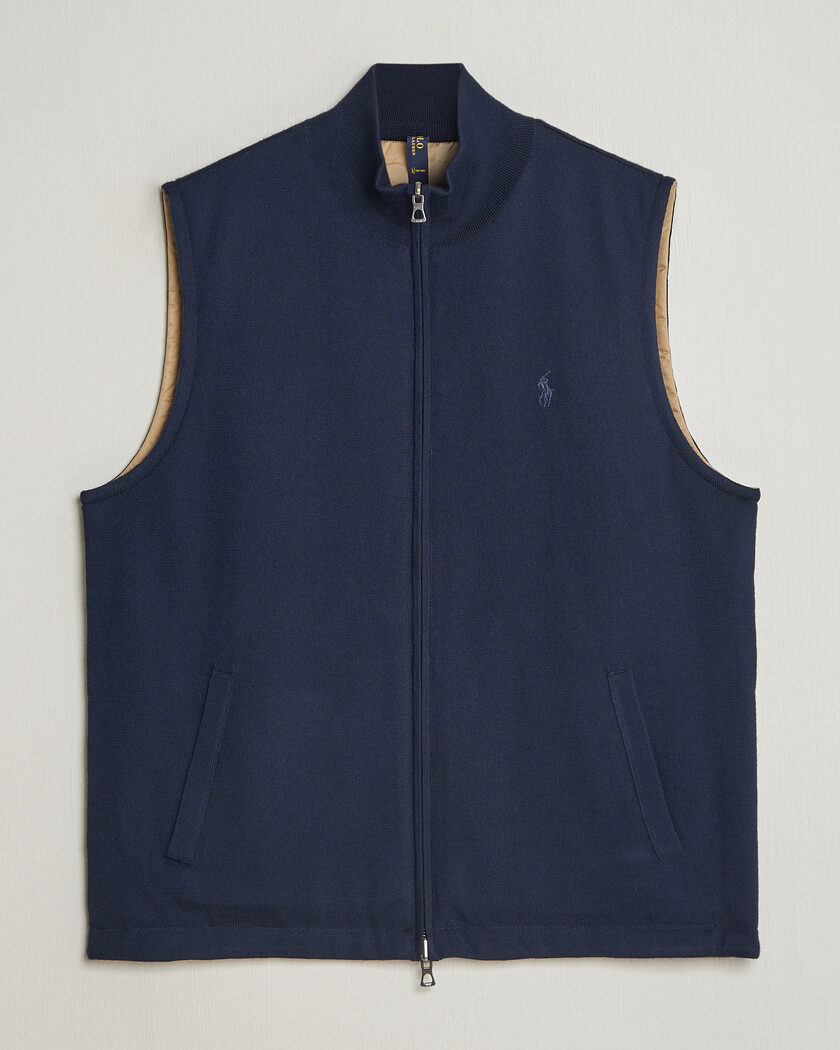 Polo Ralph Lauren Wool Blend Vest Navy Combo – Blau