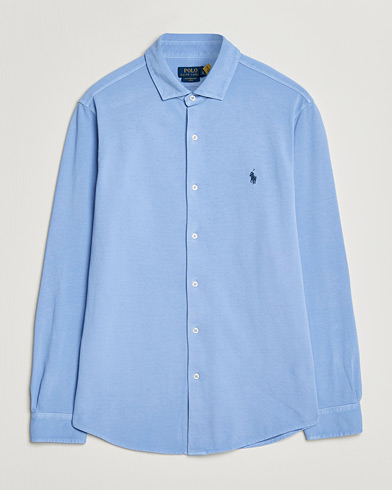 Polo Ralph Lauren Featherweight Knitted Shirt Canvas Blue – Blau