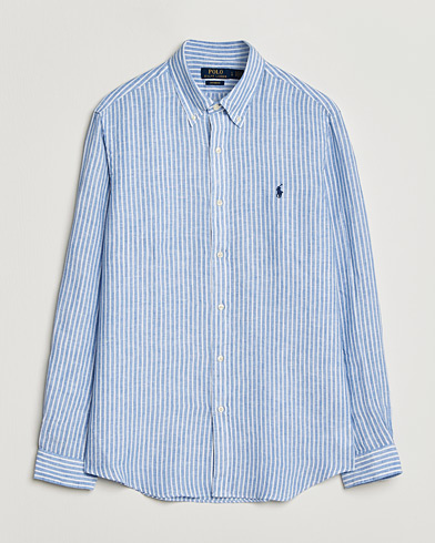Polo Ralph Lauren Custom Fit Linen Shirt Blue/White – Blau