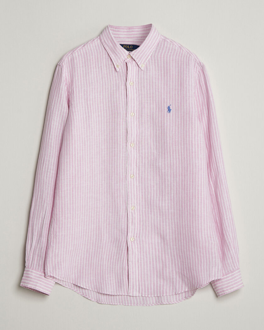 Polo Ralph Lauren Custom Fit Linen Shirt Pink/White – Rosa