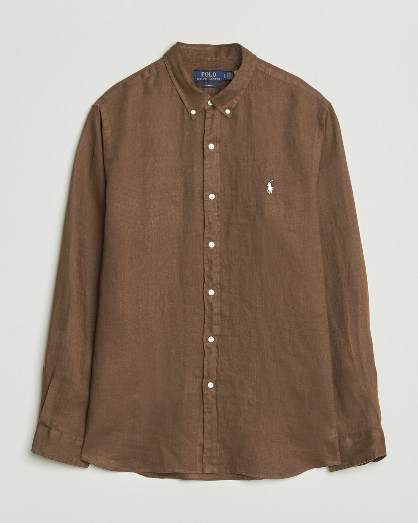 Polo Ralph Lauren Slim Fit Linen Shirt Chestnut – Braun