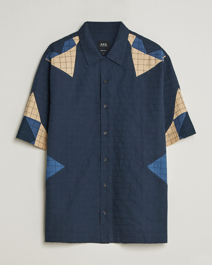 A.P.C. Patchwork Short Sleeve Indigo – Blau