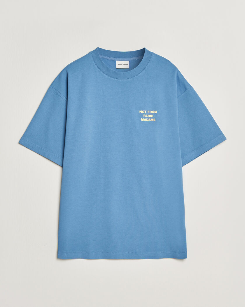 Drôle de Monsieur Slogan T-Shirt Atlantic Blue – Blau