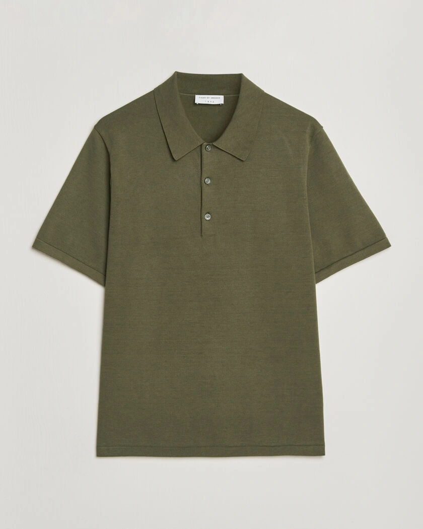 Tiger of Sweden Erros Cotton Knitted Polo Kalamata Green – Grün