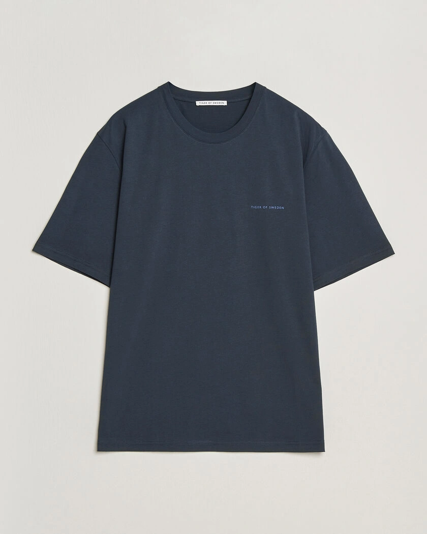 Tiger of Sweden Pro Logo Crew Neck T-Shirt Light Ink – Blau