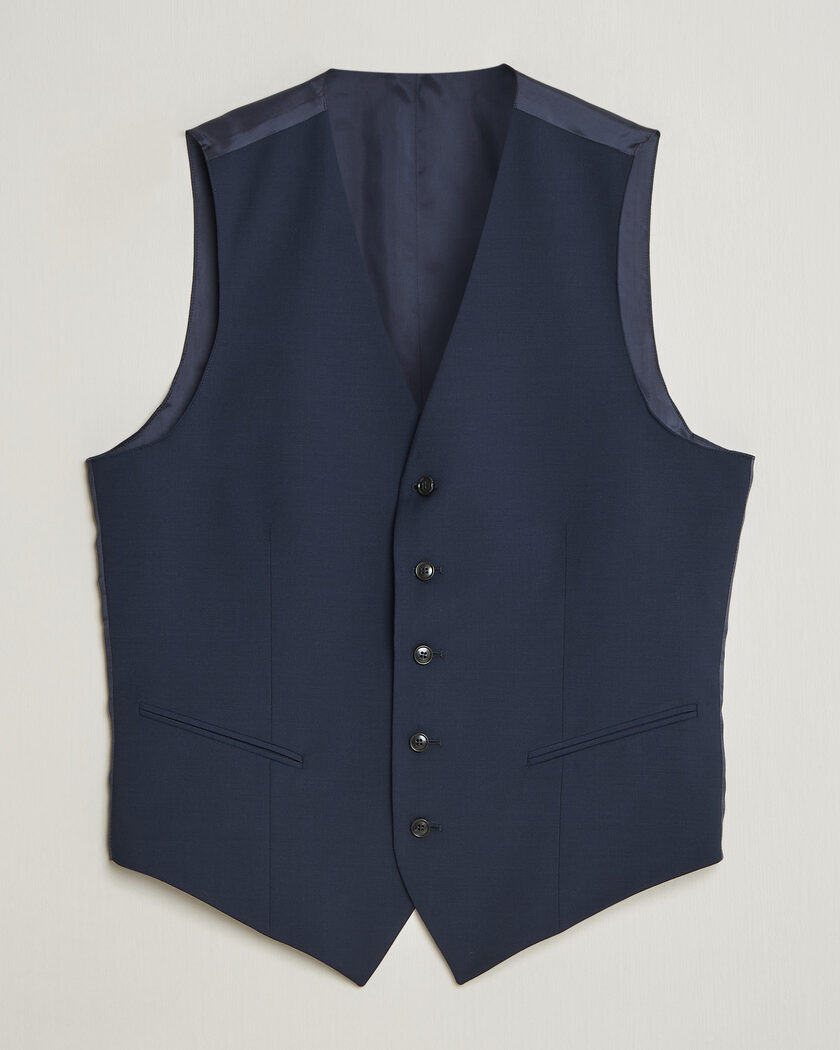 Tiger of Sweden Winston Wool Travel Waistcoat Royal Blue – Blau