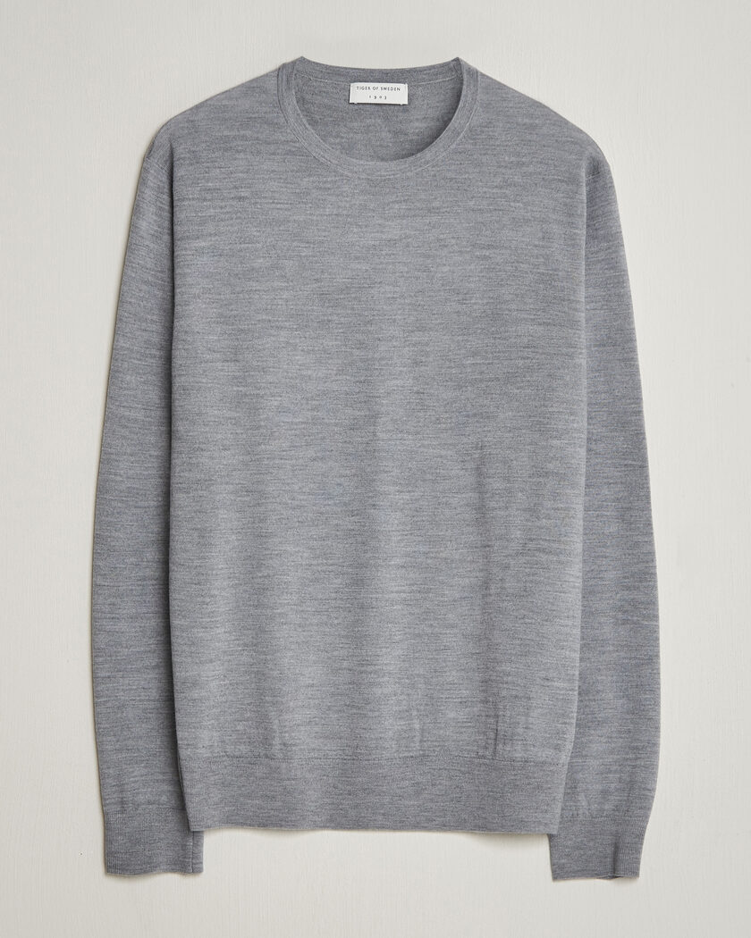 Tiger of Sweden Connor Crew Neck Pullover Grey Melange – Grau