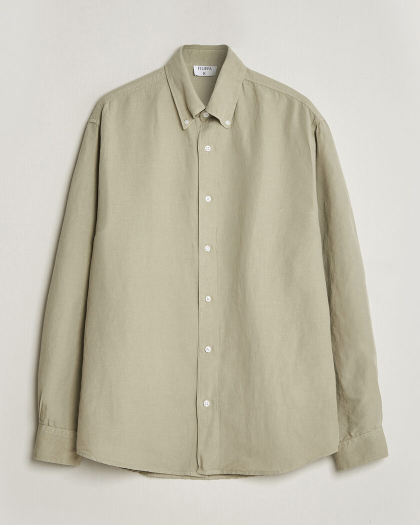 Filippa K Relaxed Cotton/Linen Shirt Light Green – Grün