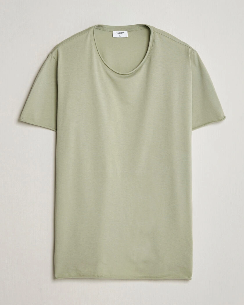Filippa K Roll Neck Crew Neck T-Shirt Light Green – Grün