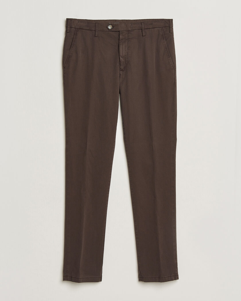 Canali Regular Fit Cotton/Stretch Chinos Dark Brown – Braun