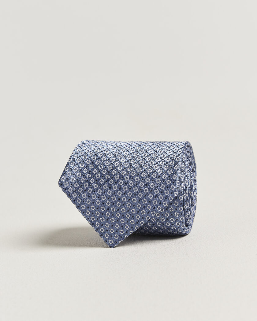 Canali Micro Structure Silk Tie Light Blue – Blau