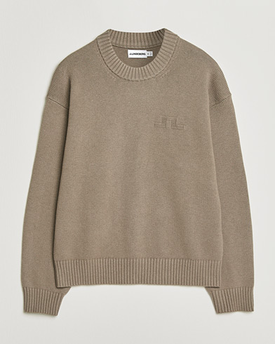J.Lindeberg Eddy Cotton Wool Crew Neck Brindle – Grün