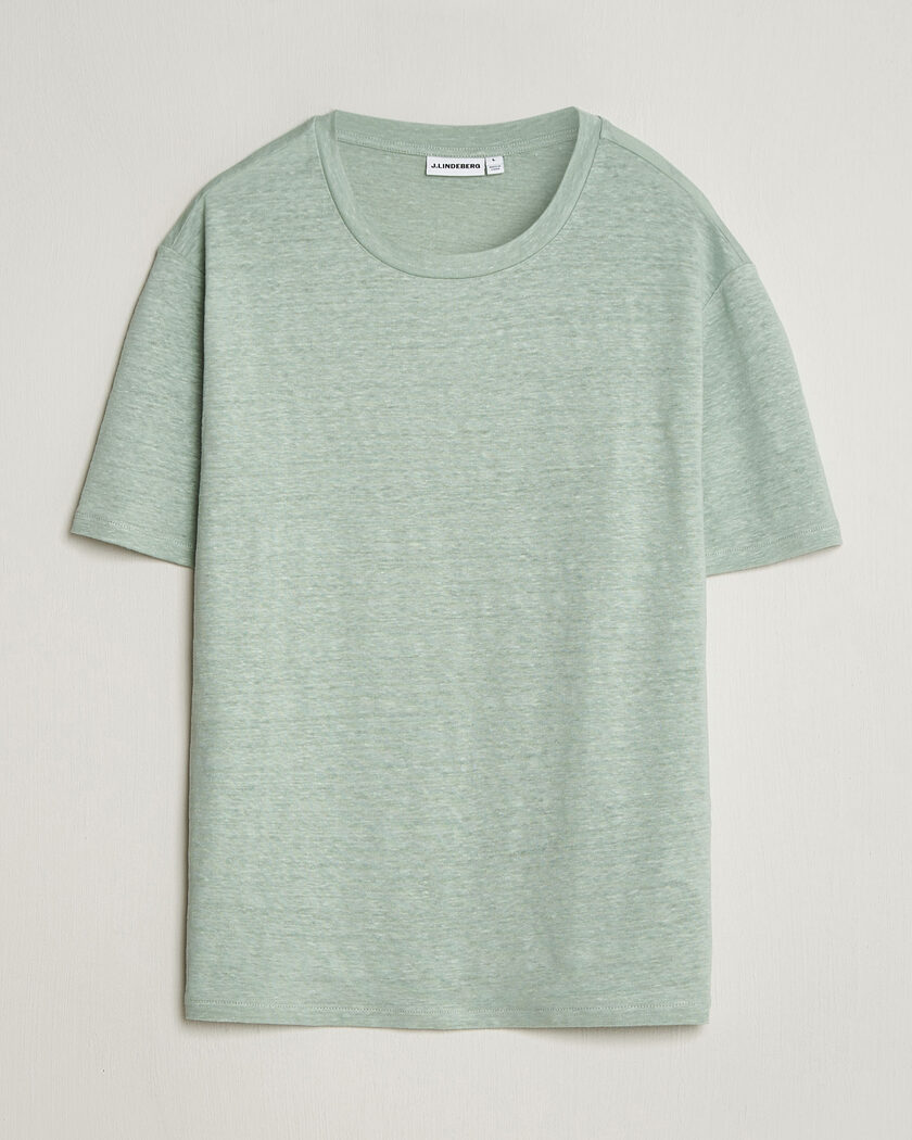 J.Lindeberg Coma Linen T-Shirt Jadeite – Grün