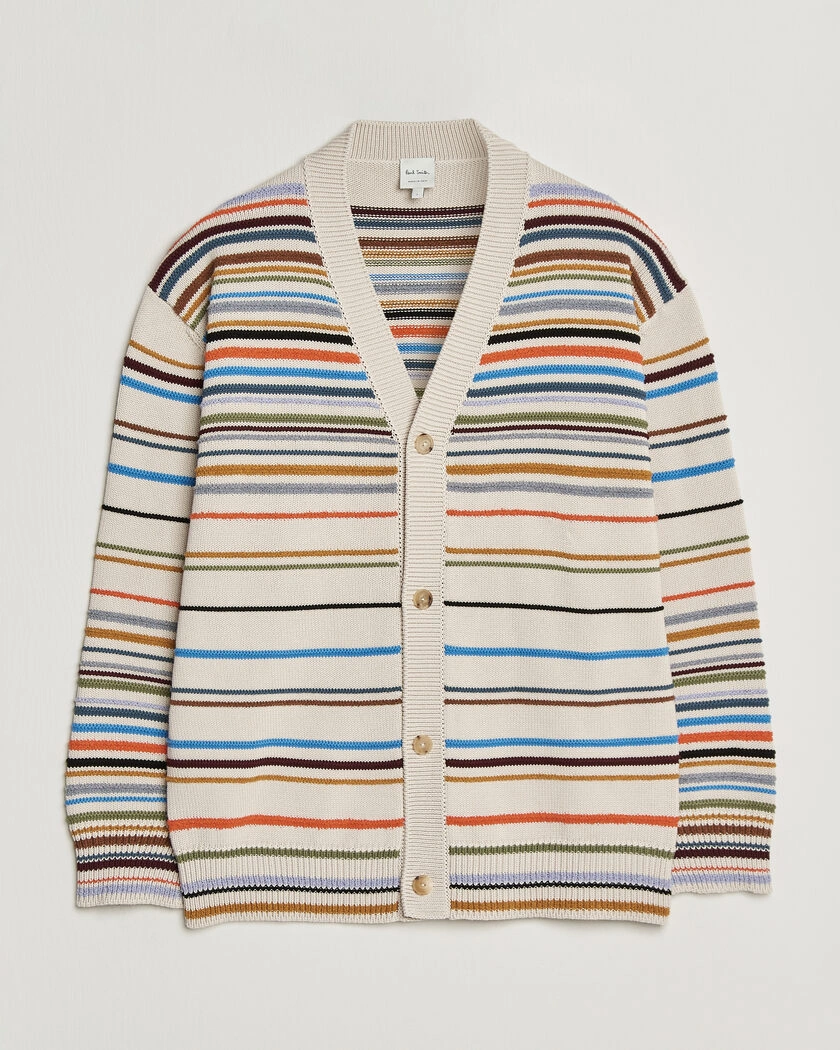 Paul Smith Signature Stripe Knitted Cardigan White – Mehrfarbig