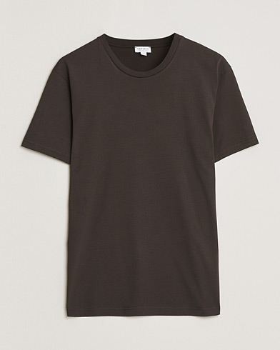 Sunspel Riviera Midweight T-Shirt Dark Chocolate – Braun