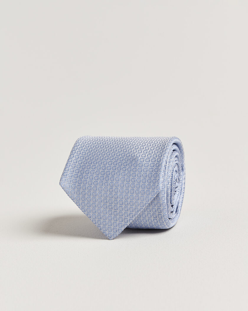 Kiton Micro Structure Silk Tie Sky Blue – Blau