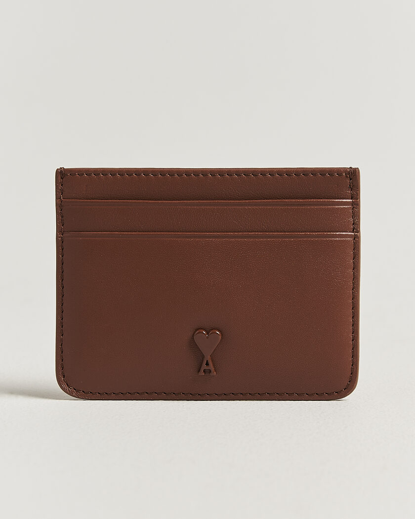 AMI Tonal Heart Logo Card Holder Caramel – Braun