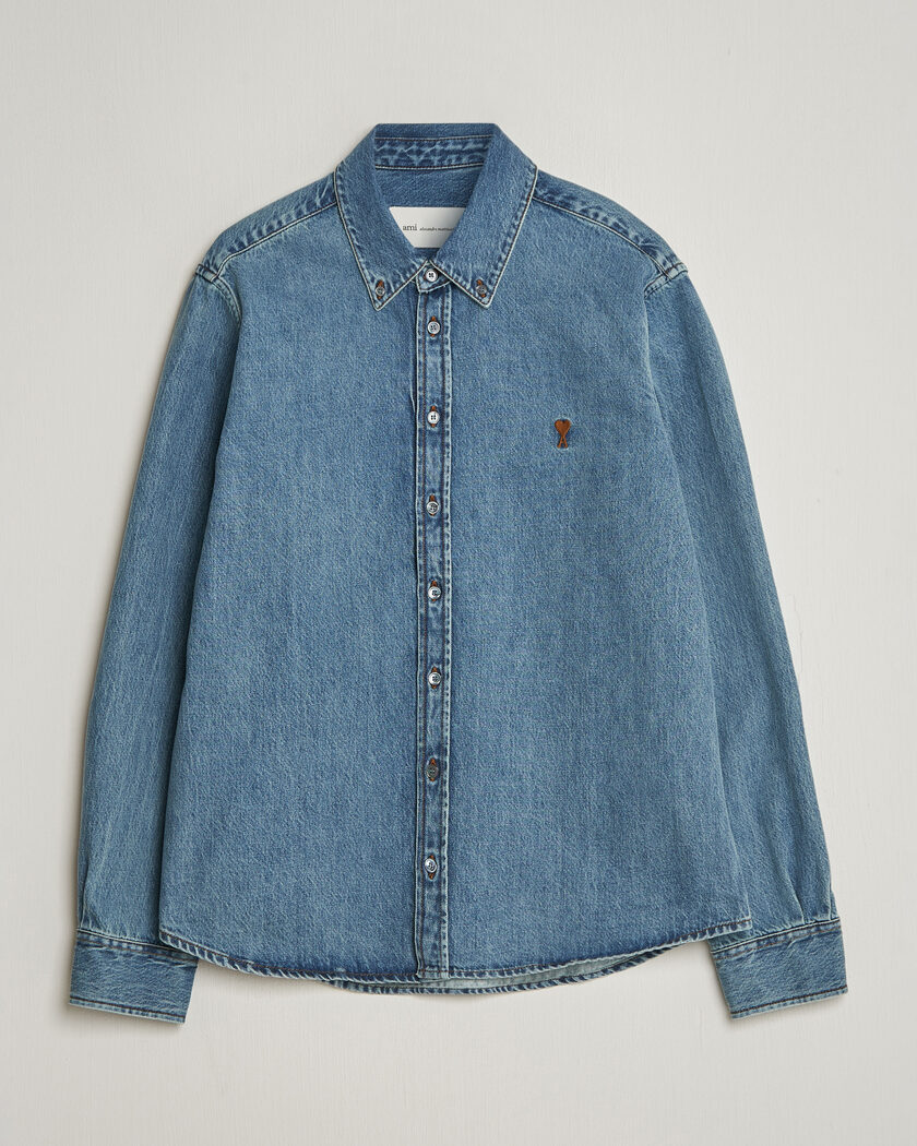 AMI Denim Overshirt Used Blue – Blau