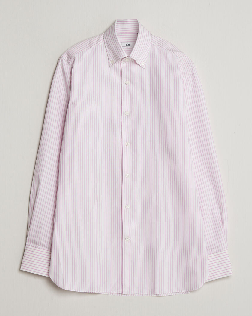 100Hands Washed Striped Oxford Shirt Lavender – Lila