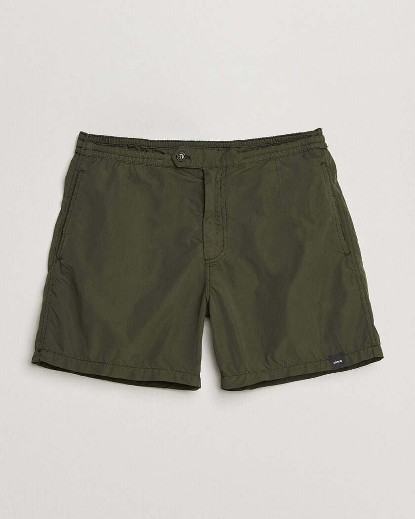 Aspesi Caprese Nylon Swim Trunks Military – Grün