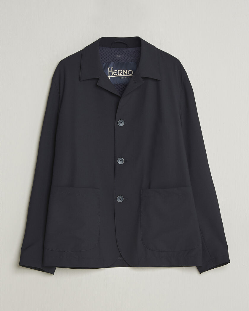 Herno Travel Wool Chore Jacket Navy – Blau