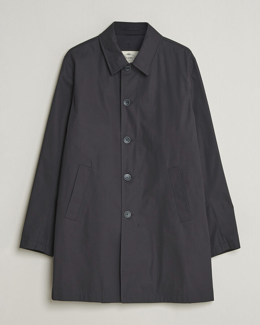 Herno Cotton Car Coat Navy – Blau