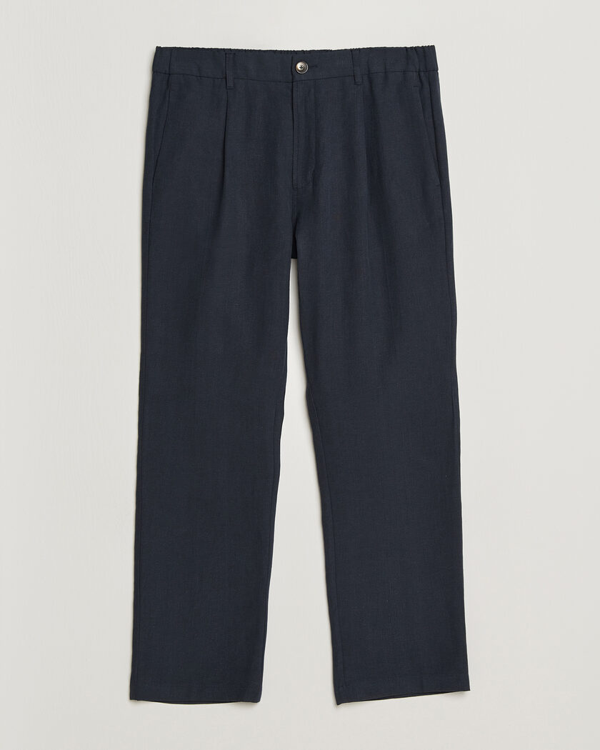 Herno Cotton/Linen Drawstring Pants Navy – Blau