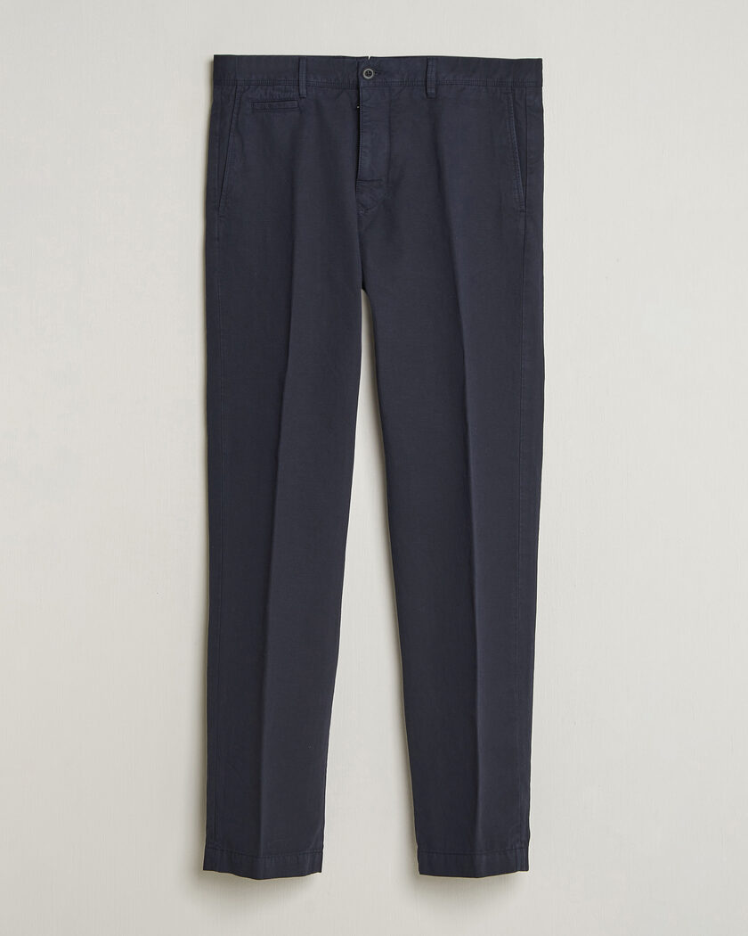 Incotex Regular Fit Cotton/Linen Slacks Navy – Blau