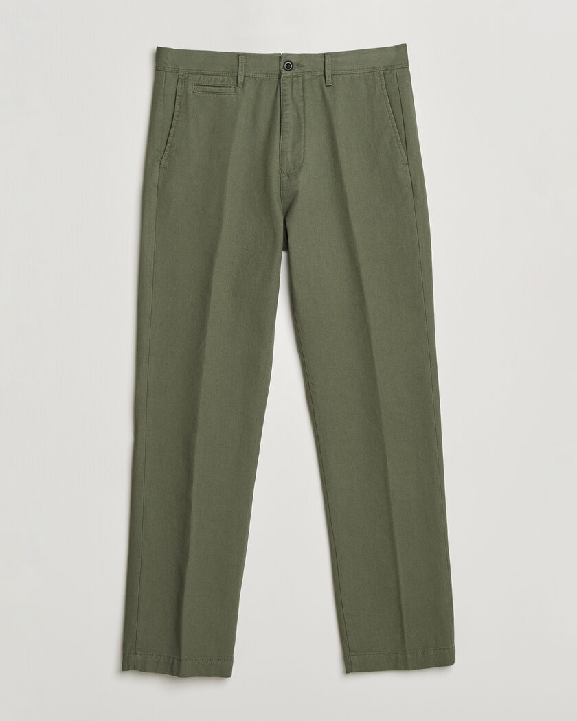 Incotex Regular Fit Uniform Cotton Slacks Military – Grün