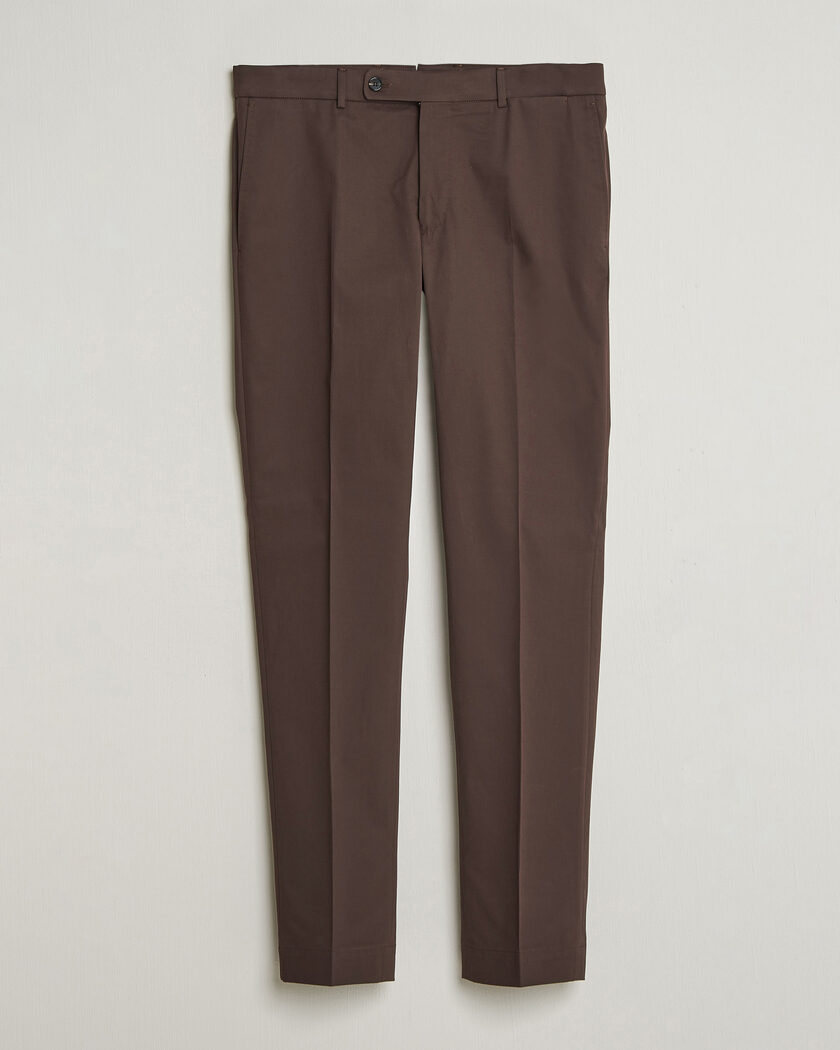 Incotex Regular Fit Flexgab Cotton Chinos Dark Brown – Braun