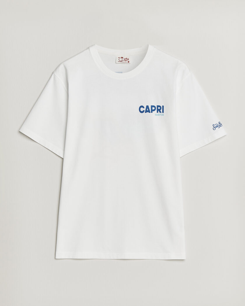 MC2 Saint Barth Back Printed Cotton T-Shirt Capri Summer – Weiß