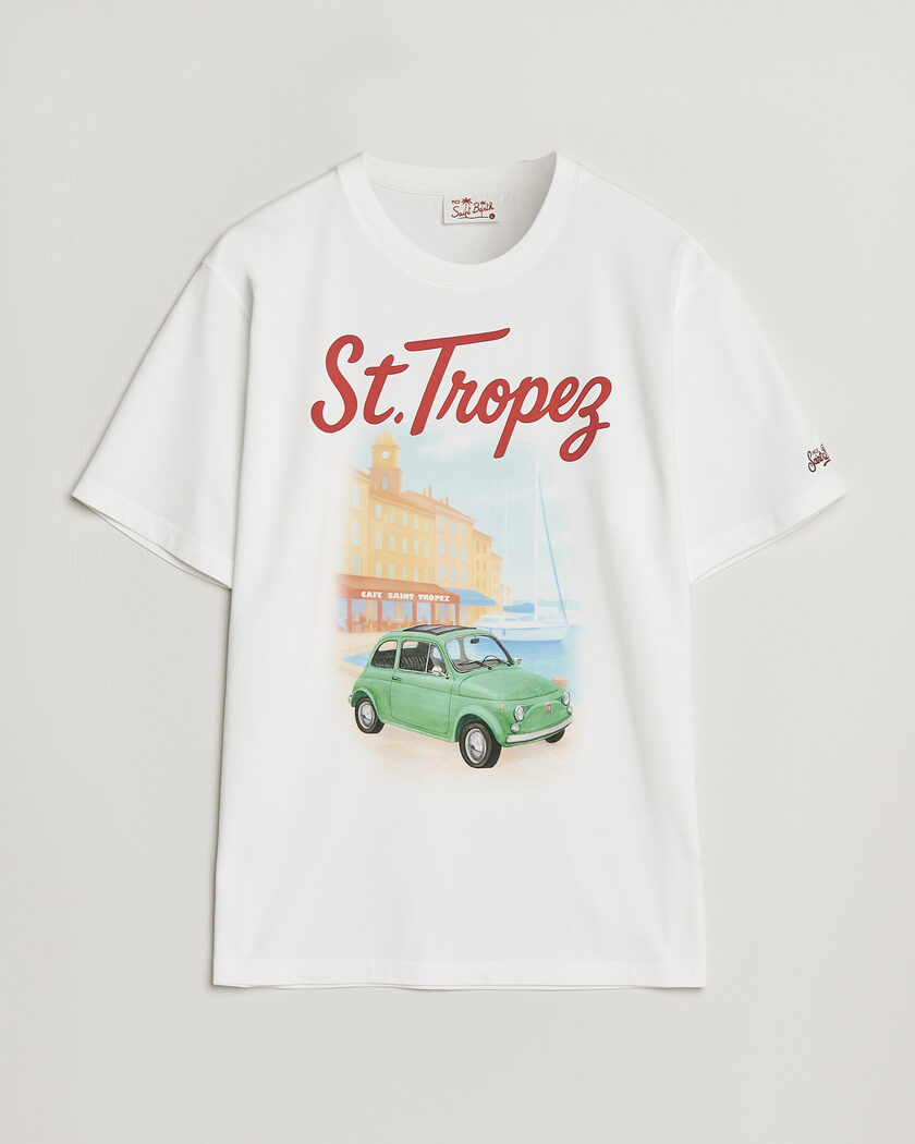 MC2 Saint Barth Printed Cotton T-Shirt St Tropez Car – Weiß